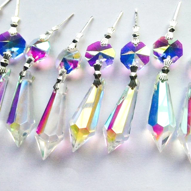 Crystal Tear Drop with Octagon Beads for Chandelier