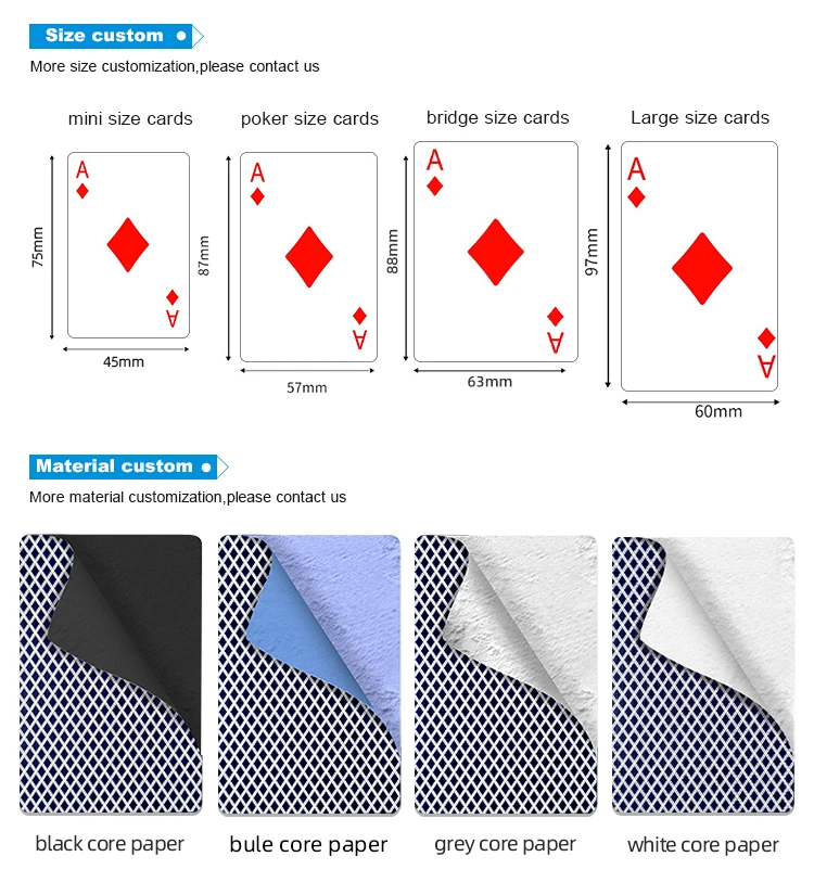 Customized Size Multi Color Edges Core Paper Interactive Playing Cards Game For Party Table Game