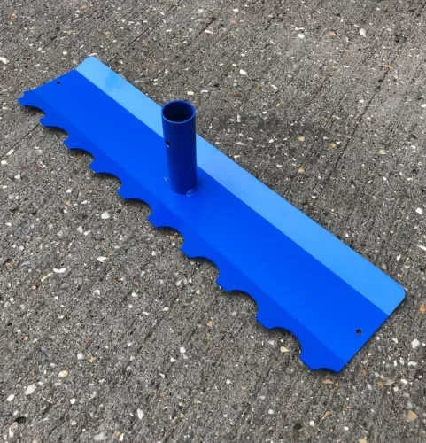 JH-Mech High Quality Blue Concrete Head Spreader With Long Handle Break Down Solid Dirt Level Aluminum Concrete Rake