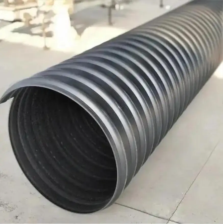 HDPE large diameter steel belt spiral drain pipe SN16 SN8 200mm-800mm