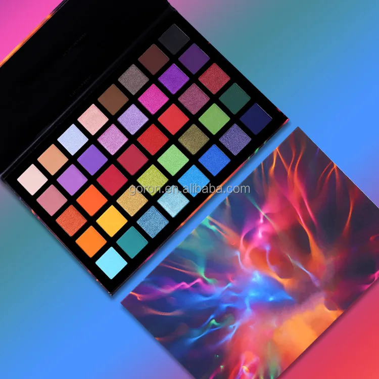 Пользовательский логотип 40 цветов красочные художники мерцающие блестки матовая пигментированная пудра прессованные пигментированные тени для век Палитра частная этикетка