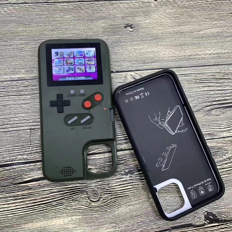 Ear Full color display Game phone cases chargeable smartphone case gameboy phone case for iphone 11 pro