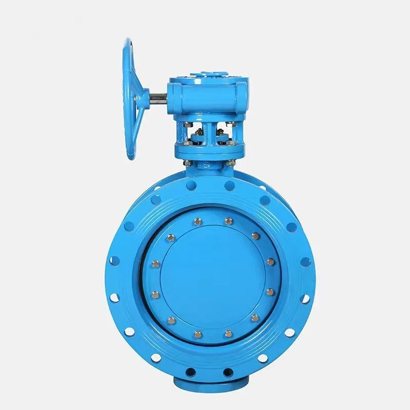 DIN DN800 Big Size Ductile Iron Double Eccentric Flange butterfly Valve with Gear Box