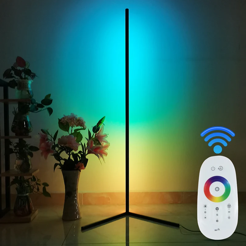 1 4 м светодиодный меняющий цвет окружающий угловой светильник RGB цветной напольный с дистанционным управлением Декоративный Напольный светодиодное освещение