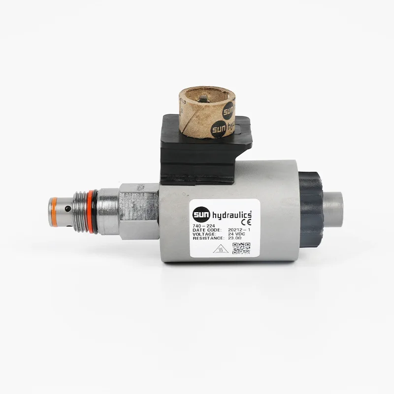 Hydraulic direct-acting, solenoid-operated directional blocking poppet valve, DTAF SUN cartridges for truck and crane