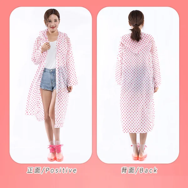 
Red Dot Thick Plastic Branded Couple Foldable Rain Coat Costume, Impermeable Advertisement Raincoat Cloth, Poncho Adult 