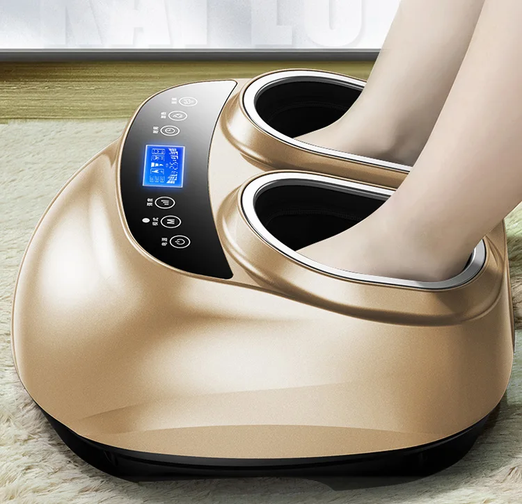 KIKI MASSAGE Electric Deep Kneading Therapy Air Compression Roller Shiatsu Foot SPA Massager Machine with Heat