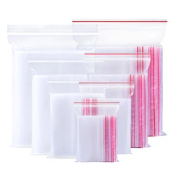100pcs Clear grip seal bag small poly baggy self press plastic zip lock bag