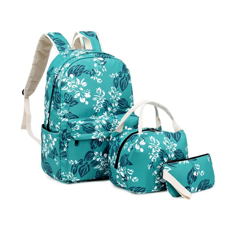 Girls style bag floral type beautiful backpack set 3 in 1