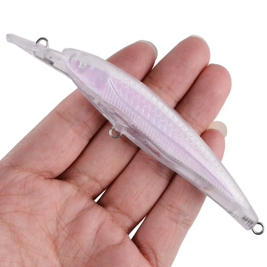 Blanks Unpainted Minnow 11cm Long Unpainted Fishing Lure Blank 12 Grams Fishing Lures Unpainted Plastic ABS Artificial Soft Bait