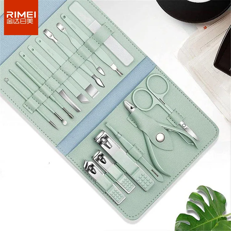 RIMEI  hot sale professional set manicure pedicure 17pcs in 1 nail care set manicure pedicure