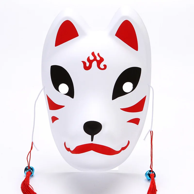 Halloween Japanese Japanese style painted tassel full face anime fox bell mask prom pvc masks