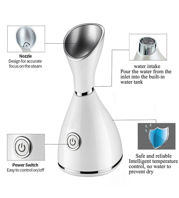 Dropshipping home use multifunction hot and cold portable vapozone face stface steam machine facial steamer