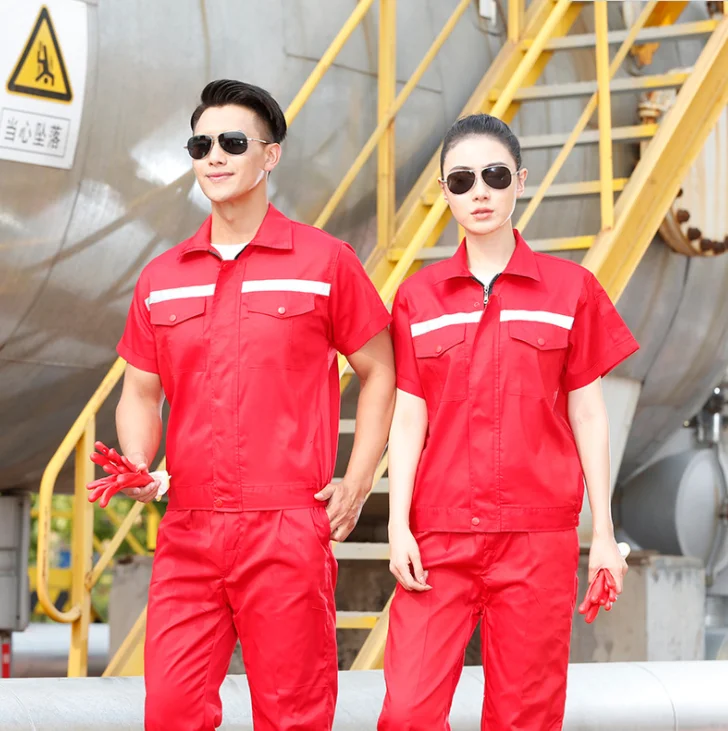 Wholesale short sleeve work clothes uniform unisex clothing work clothes T shirt+ pants working suit