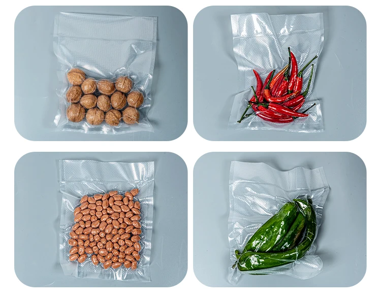 New Technology 70 Micron  Rice Packaging Stock PA PE Fruits Vegetables Sea Food Meat Pork Storage Embossed Vacuum Bag