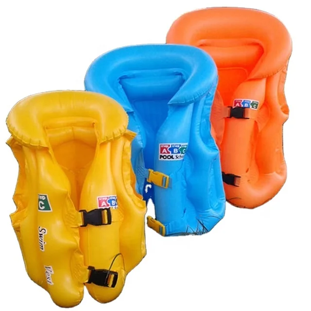 custom factory pvc inflatable life jacket swim vest for kids