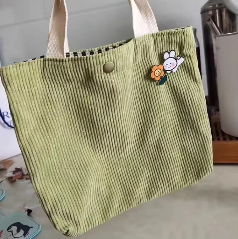 Chuanghua Hot Sell Price Tote Bag Custom Printed Recyclable Grocery Shopping Bag With Logo Eco-friendly Fabric Corduroy Tote Bag