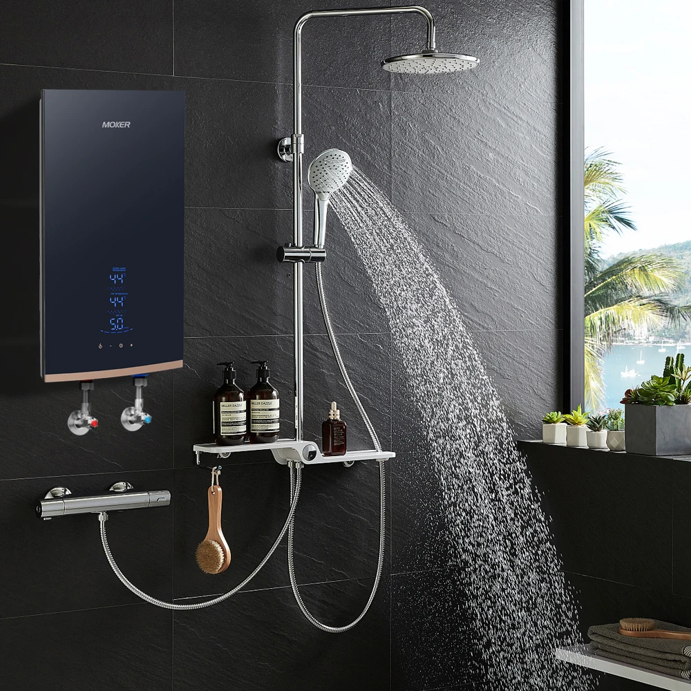 Moker Brand 220V 5500W 8800W Touch  Control Electric Tankless Water Heater Bathroom Hot Shower Instant Water Heaters