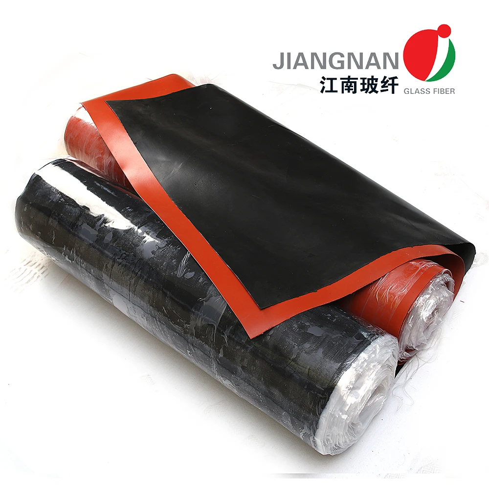 Heat Protection Fluororubber Fiberglass Fabric with Wired Fiberglass Fabric