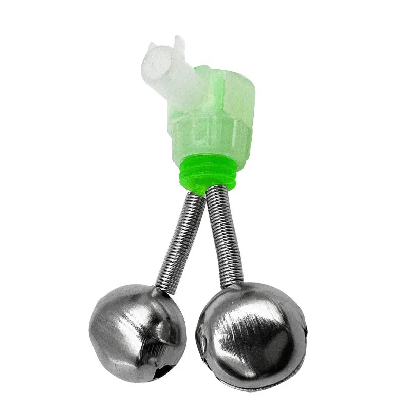 Fishing Bite Alarms Fishing Rod Bells Rod Clamp Tip Clip Bells Ring Green ABS Fishing Accessory