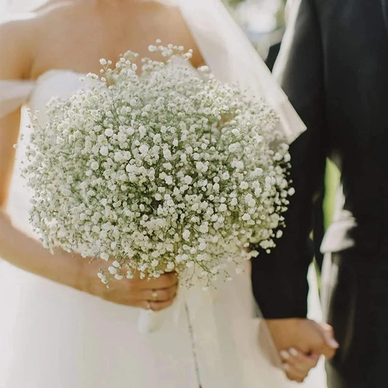 Large Bunch Wholesale Wedding Decoration Preserved Gypsophila Flower Bouquet Baby Breath White
