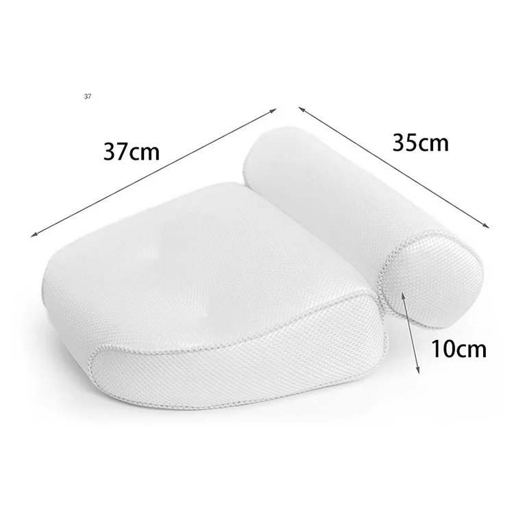 
High Quality Bathtub Pillows with Soft 3D Air Mesh & 6 Large Suction Cups For Shoulder and Back Support 