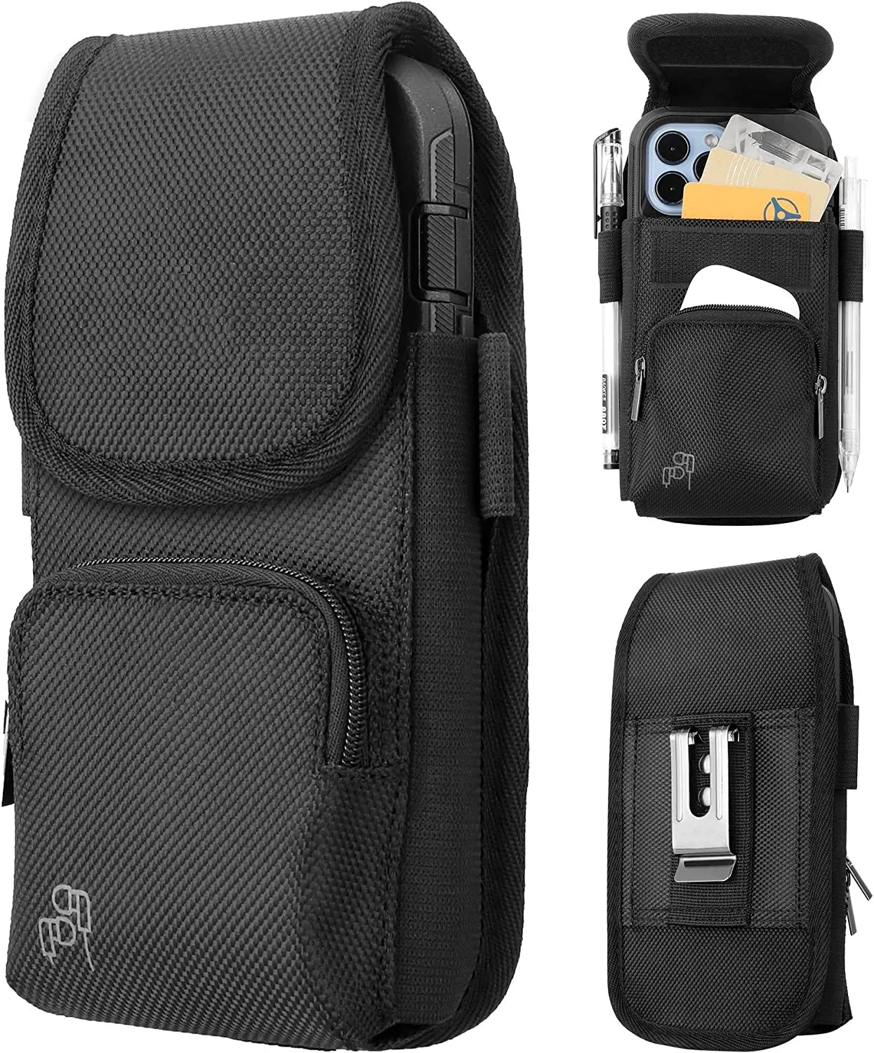 2024 Phone Holster Case with Card Holder for iPhone 15 Pro Max Samsung Galaxy S24 Ultra A15 TCL Flip 2 Google Pixel 8 OnePlus 12