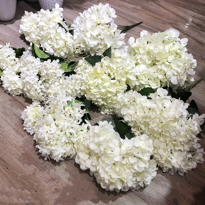 Wholesale white artificial flowers bouquet white hydrangea rose peony wedding decoration flowers wholesale