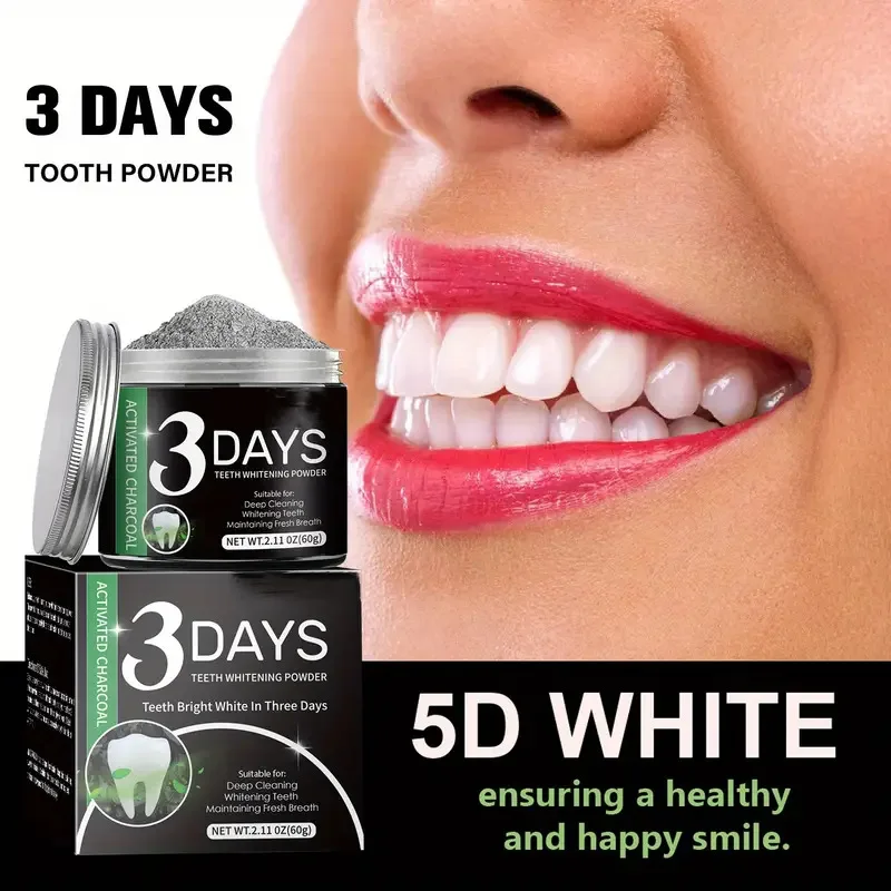 Activated 8 teeth whitening black charcoal powder fresh breath clean oral cavity whitening teeth cleaning powder