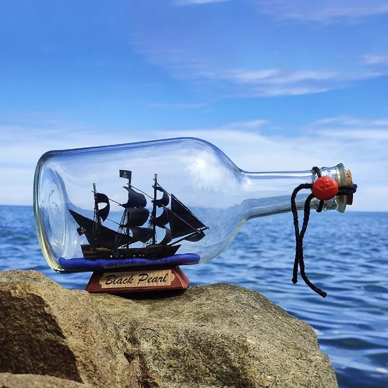 Passat black pearl belem santa maria pirate ship in bottle Drift Glass nautical Decoration novelty wishing bottle ship souvenir