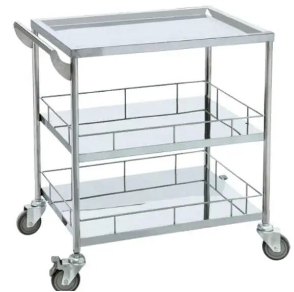Медицинская Тележка из нержавеющей стали, тележка для транспортировки пищевых продуктов для больницы T401