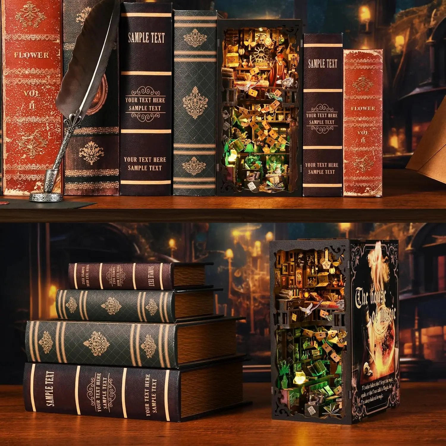 Набор миниатюрных 3d-книжных уголков