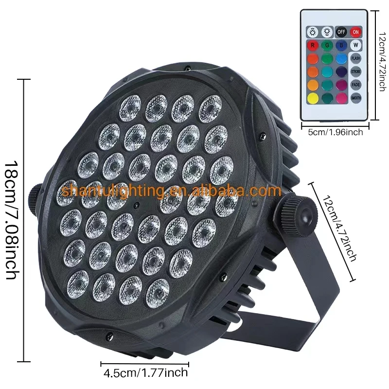 2023 new 3W*36pcs remote control thin full color par light  for wedding party bar