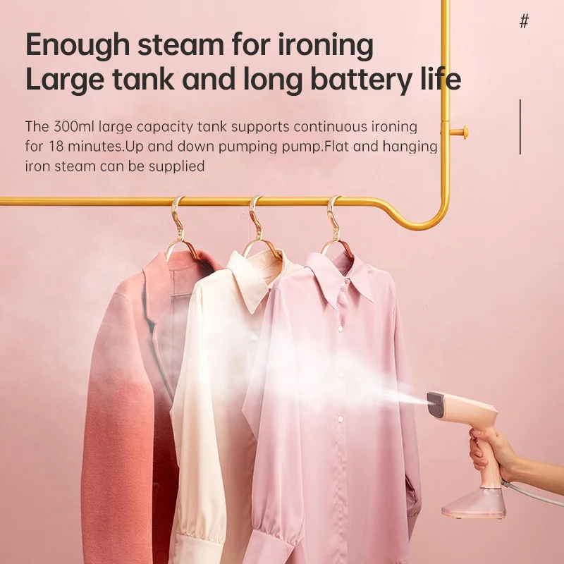 Clothing steamer Portable Travel Iron Steamer Flat and Hanging Steam 15s Fast Heat Up Wrinkles Remover Die cast aluminum panel