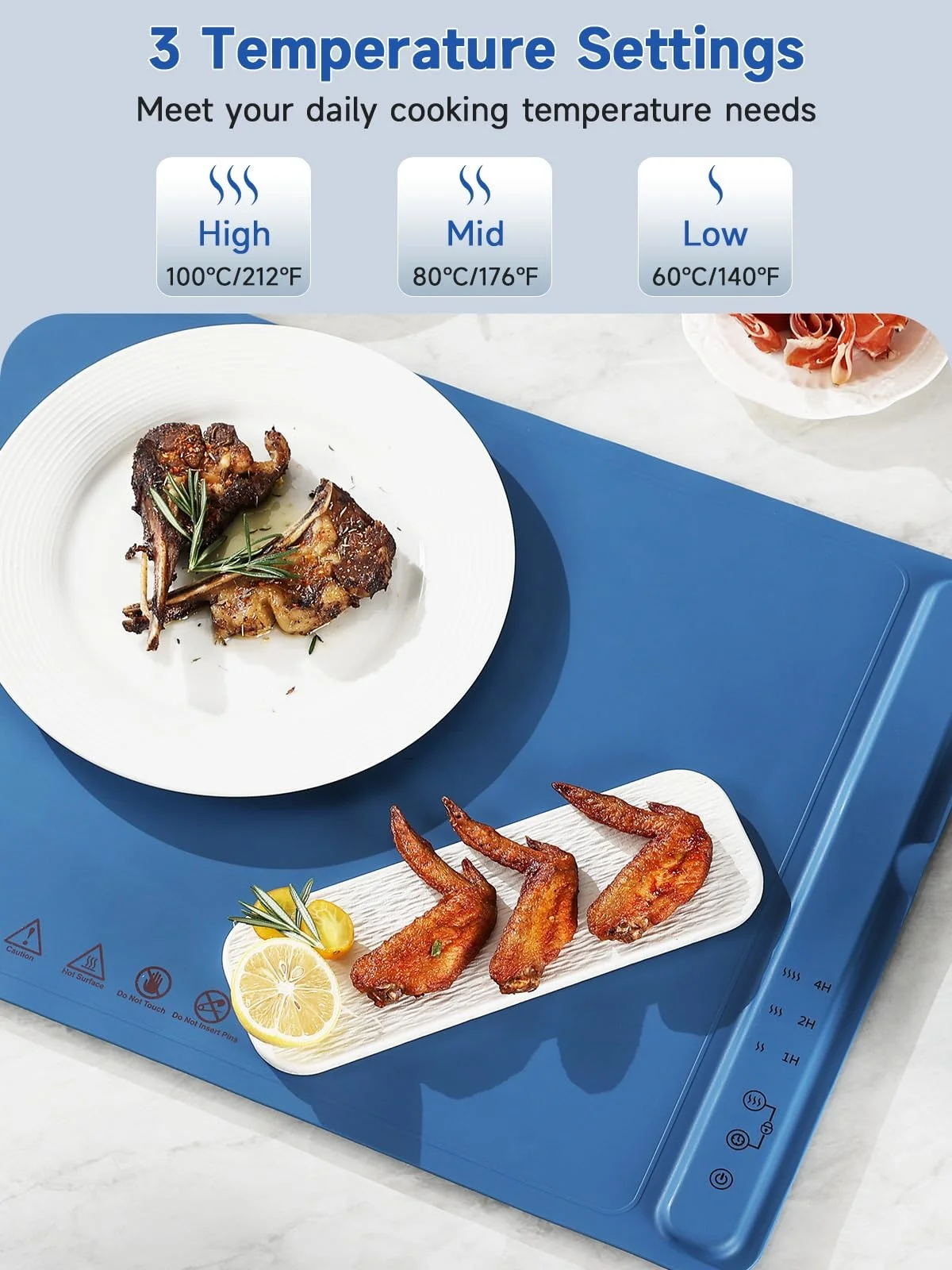 New Foldable Adjustable Temperature Silicone Food Warming Tray Silicone Electric Heating Tray Electric Warming Tray