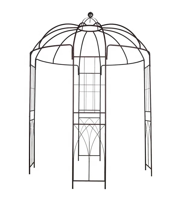 Scandinavian vintage garden arch, iron plant climbing trellis pavilion, iron garden terrace pavilion