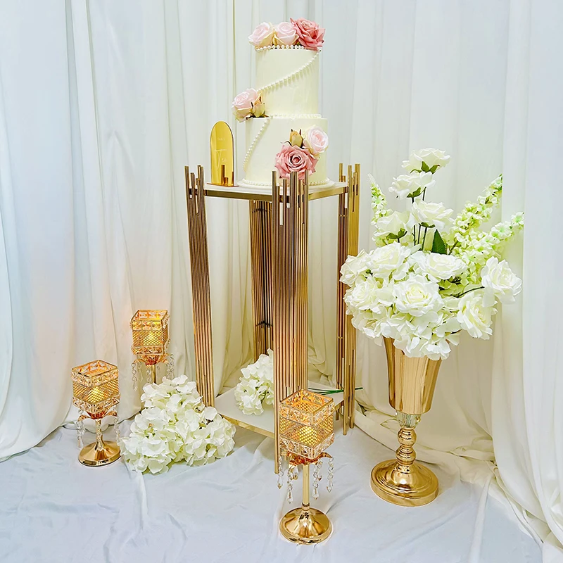 Decorative Low Price Wedding Supplies Flower Stand Wedding Decoration For Sale Luxurious Metal Flower Stand