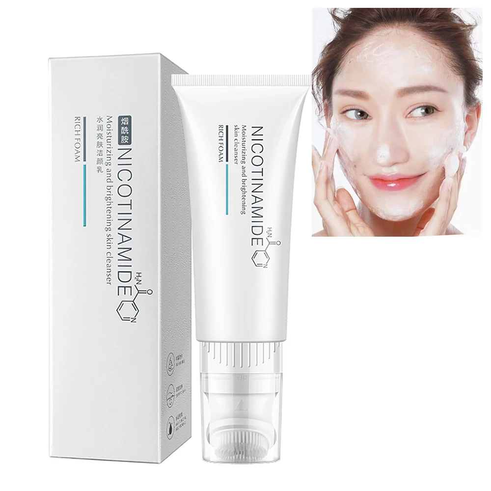 Wholesale Private Label OEM Facial Cleanser Make Up Remove Whitening Mousse Skincare Cleansing Niacinamide Foam Face Wash