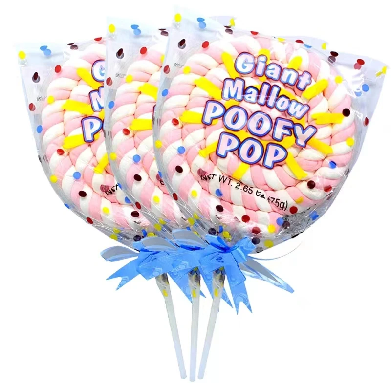 Wholesale Hot Sale Fruit Flavored Giant marshmallow Candy Dry Twist Big Marshmallow