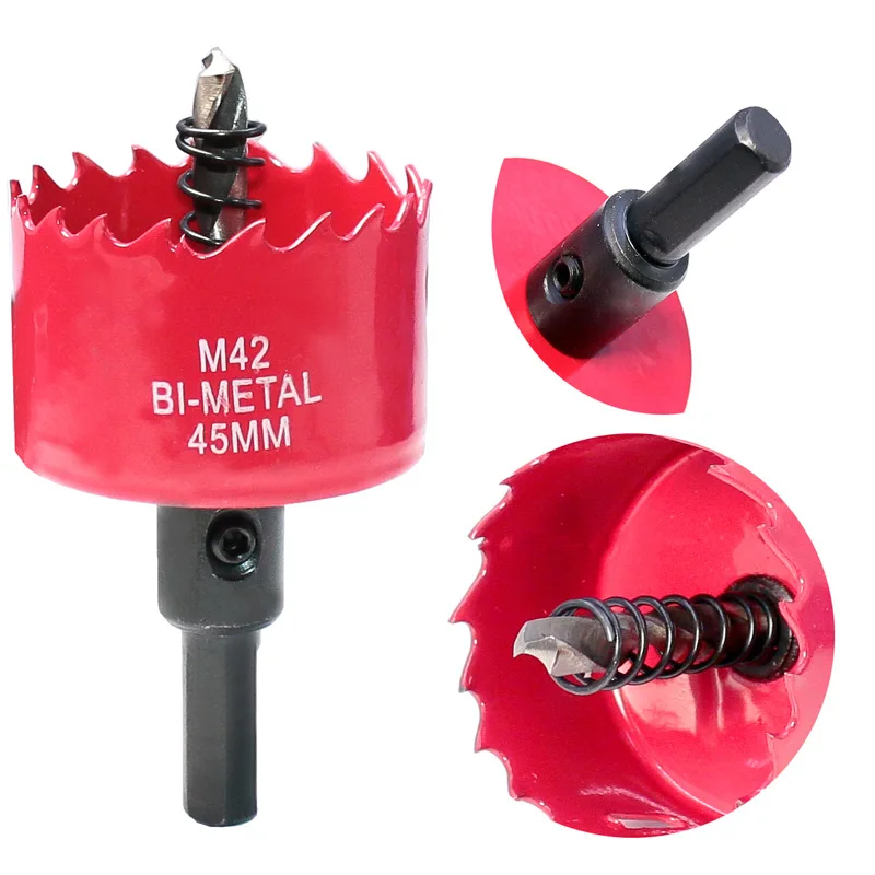 Bi-Metal Hole Saw Drill Bit HSS Hole Cutter with Arbor for Wood and Metal