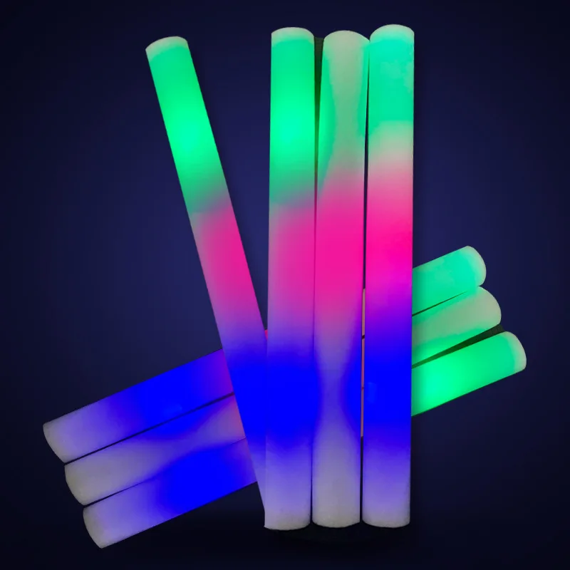 Custom logo Light up Single Color LED Stick Glow in Dark RGB LED foam stick
