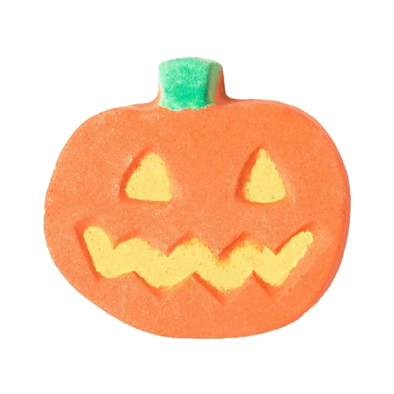 OEM luxury private label gift set kids bubble natural organic pumpkin shapes bath bombs for halloween