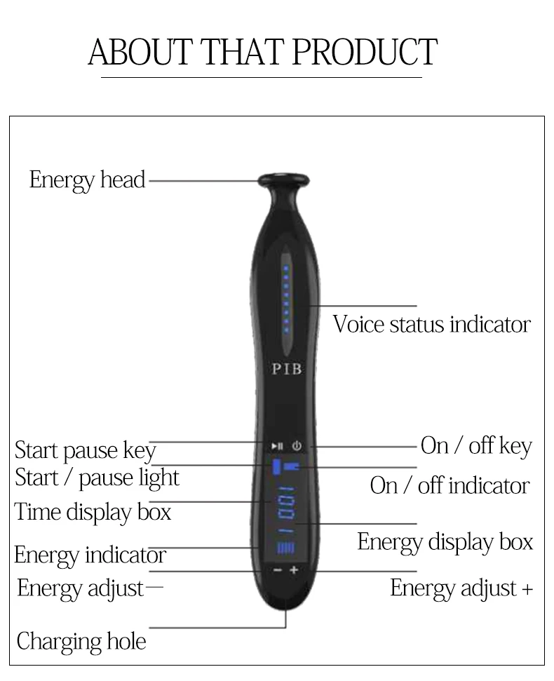 Professional portable electrotherapy jet plasma pen acne removing and wrinkle reducing skin care pen