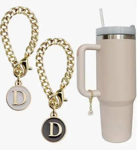 Factory Direct sale accept custom alphabet charms letter High quality Letter Charm Accessories for Water Cup letter charms