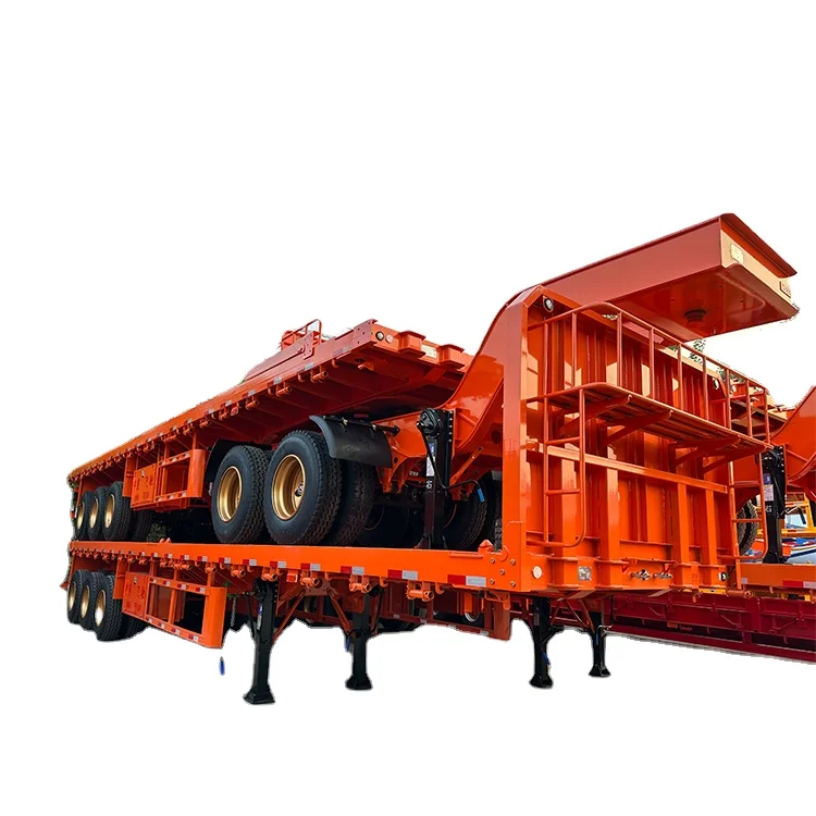 3 axle 40 ft 60 tons super link flatbed truck trailer container cargo transport flatbed semi trailer