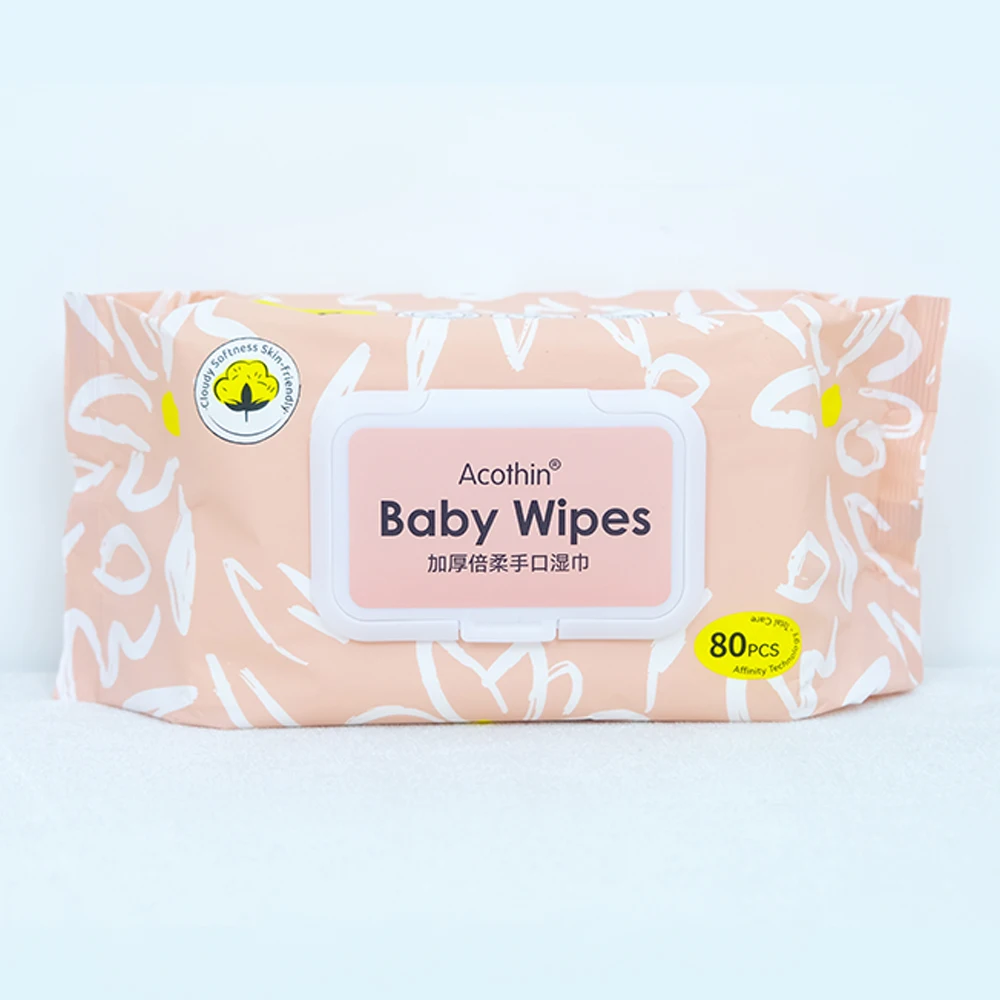Wholesale Disposable Non-Woven Fabric Baby Wet Wipes 80pcs for Skin Care Hand & Mouth Use