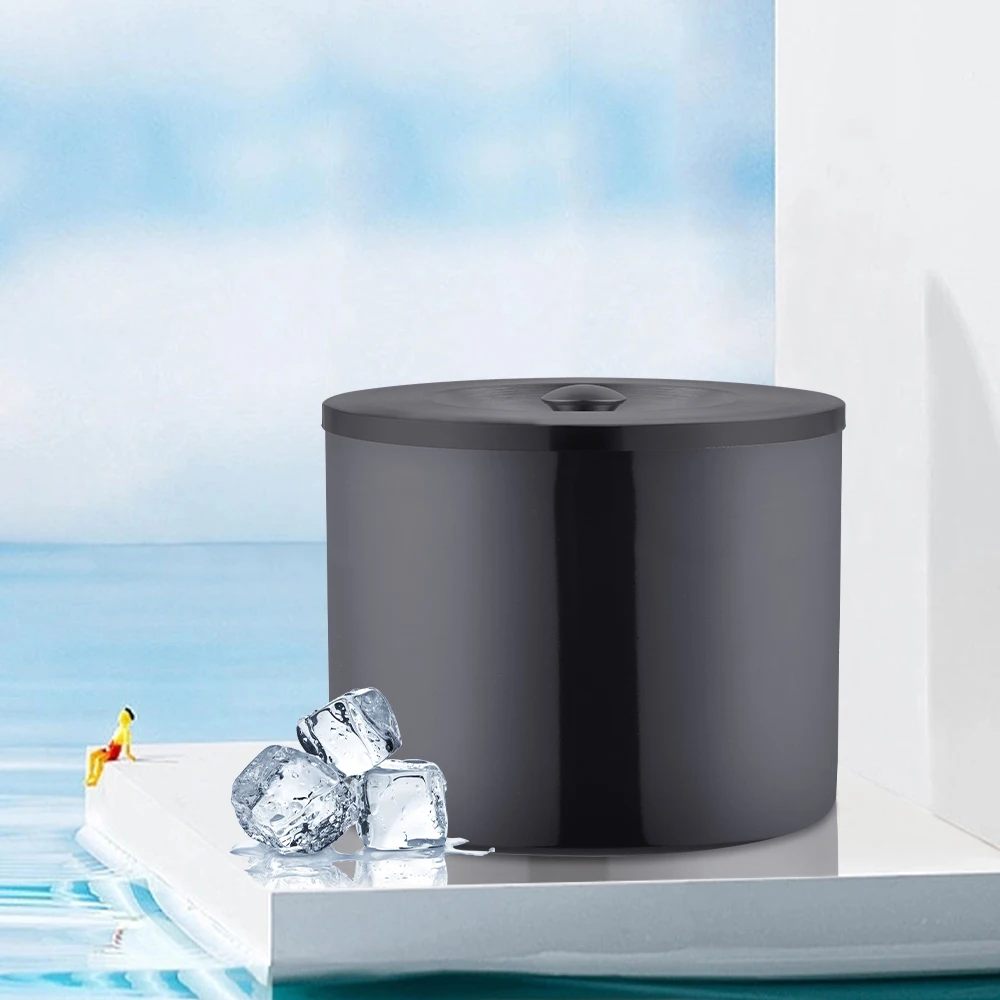 Creation Factory Customized New Product Price Double Wall Stainless Steel 10L Ice Bucket Black Tub with Lid