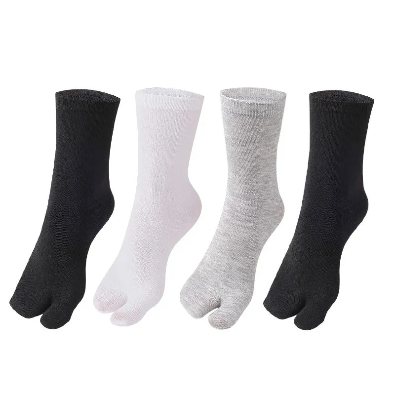 Men Women Japanese Kimono Sandal Tabi Ninja Geta Separate Toe Sock Indoor Floor  2 Toe Socks 2 Finger Crew Socks