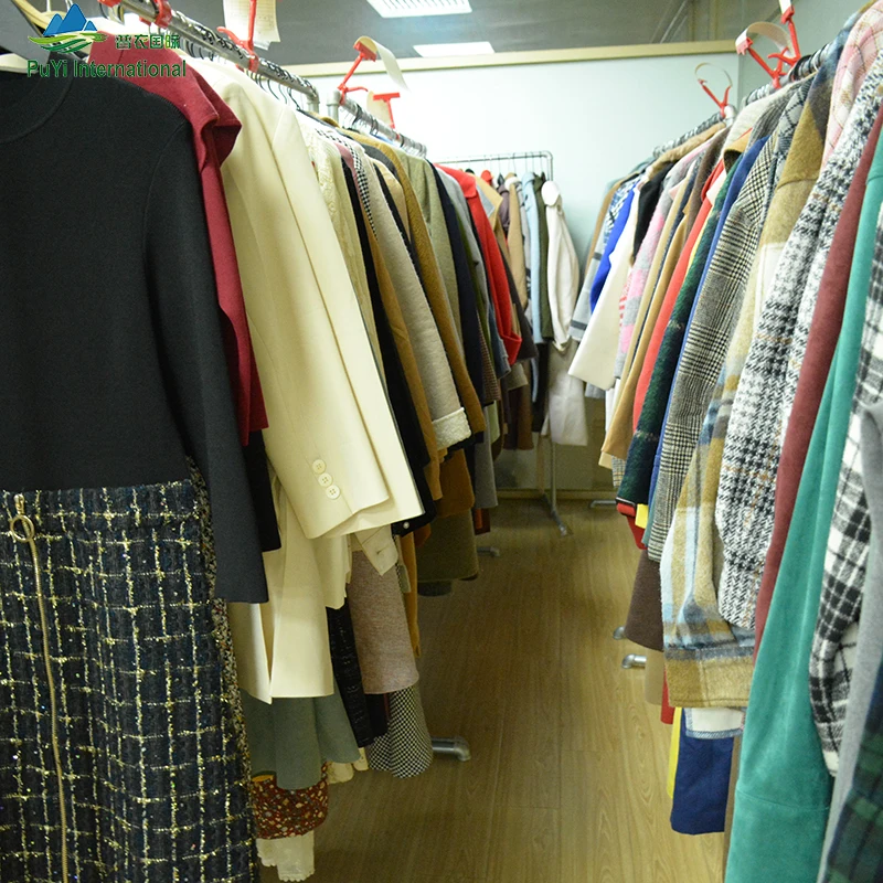 PUYI used clothes korea plus size winter costs branded usa used clothing bale clothes second hand