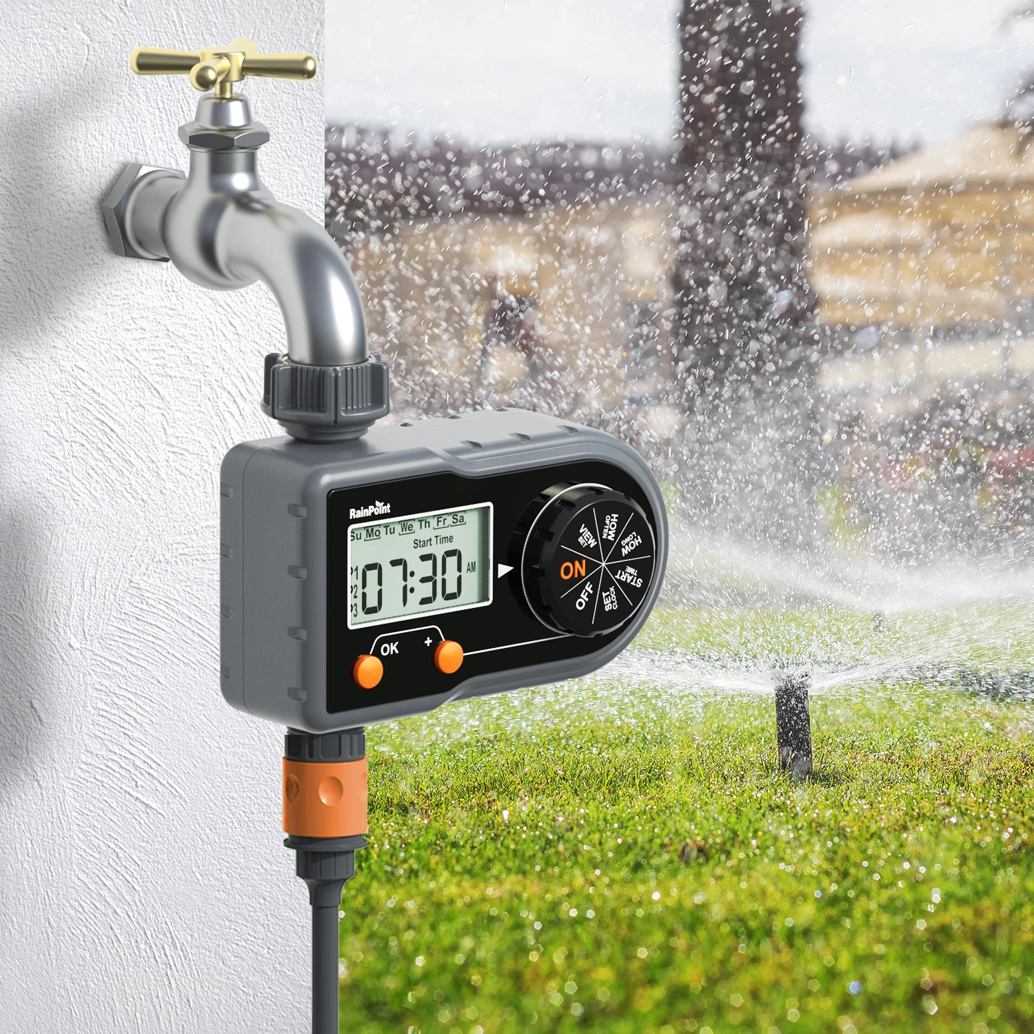 Electronic Large LCD Display Automatic Irrigation System Digital Garden Water Timer With 3/4 1/2 Hose Tap Connection
